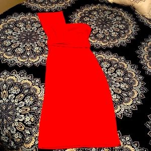 One shoulder Red dress